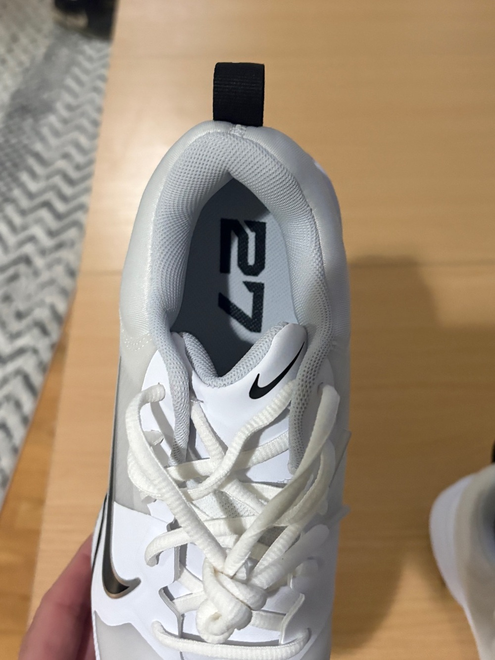 Nike trout air zoom white baseball metal cleats size 8 - Picture 7 of 9
